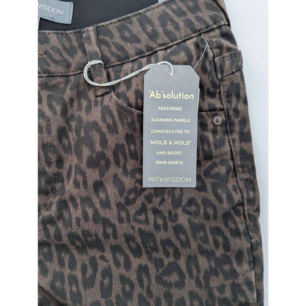 Wit & Wisdom Jeans Ab Solution Leopard Print High Rise Pants Size 0 - Picture 5 of 13